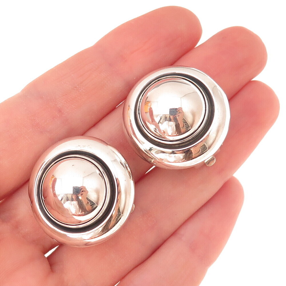 Niels Erik From 925S Sterling Silver Vintage Denmark Modernist Clip On Earrings